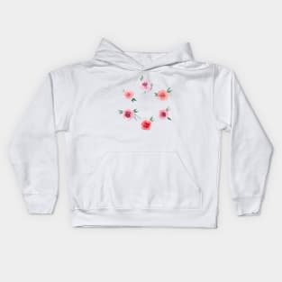 Roses set watercolor Kids Hoodie